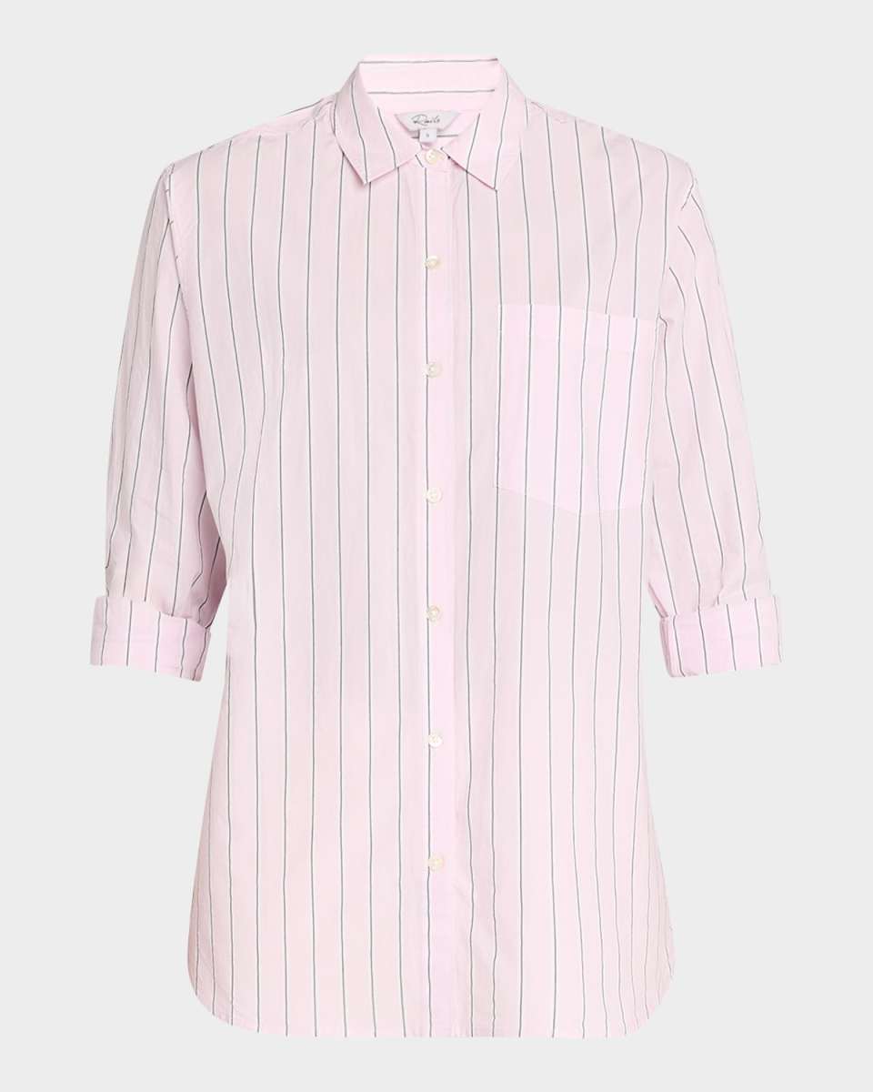 Elsa Striped Button-Front Shirt
